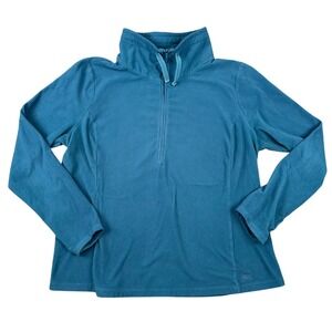 REI 1/4 Zip Jacket Womens XL Teal Blue Fleece Pullover Recycled Polyester Hiking